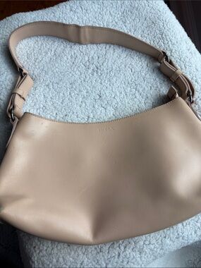 Authentic FURLA Italian Leather Handbag Classic Minimalist Shoulder Bag PalePink